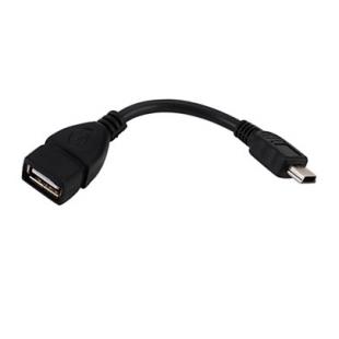 Mini USB Male 5 Pin to USB Female OTG Cable for Cell Phones 