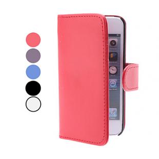 PU Leather Case with Card Slot and Wallet for iPhone 5/5S (Assorted Colors)