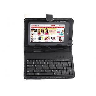 Protective Leather Keyboard Case for 7 inch Tablet PC (USB Port)