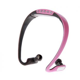 MP3 FM Wireless Sports In-Ear Headphone with TF Card Slot (Black,Pink)