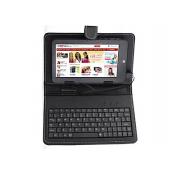 Protective Leather Keyboard Case for 7 inch Tablet PC (USB Port)