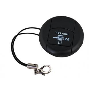 Mini USB 2.0 MicroSD TransFlash TF SD/SDHC Card Reader (Black)