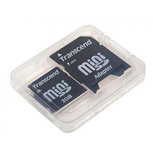 2GB Transcend MiniSD Memory Card and SD SDHC Adapter 