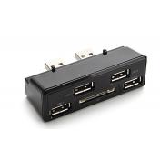 4-Port USB Hub with SD Memory Card Reader for PS3 Slim (Black)