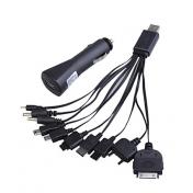 10-in-1 USB Car Charger for iPod/iPhone/PSP/CellPhones