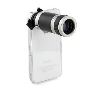 Optical 8X Zoom Telescope Camera Lens Manual Focus with Hard Back Case for Apple iPhone4 4S