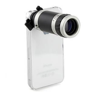 Optical 8X Zoom Telescope Camera Lens Manual Focus with Hard Back Case for Apple iPhone4 4S