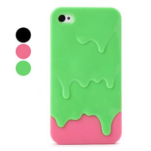 Melting Ice Cream Pattern Case for iPhone 4 and 4S (Assorted Colors)