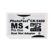 Dual Micro SD/TF SDHC to MS Pro Duo Memory Card Adapter