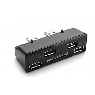 4-Port USB Hub with SD Memory Card Reader for PS3 Slim (Black) 